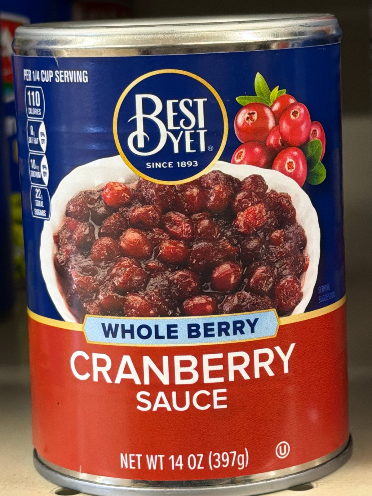 BEST YET CRANBERRY SAUCE WHOLE BERRY