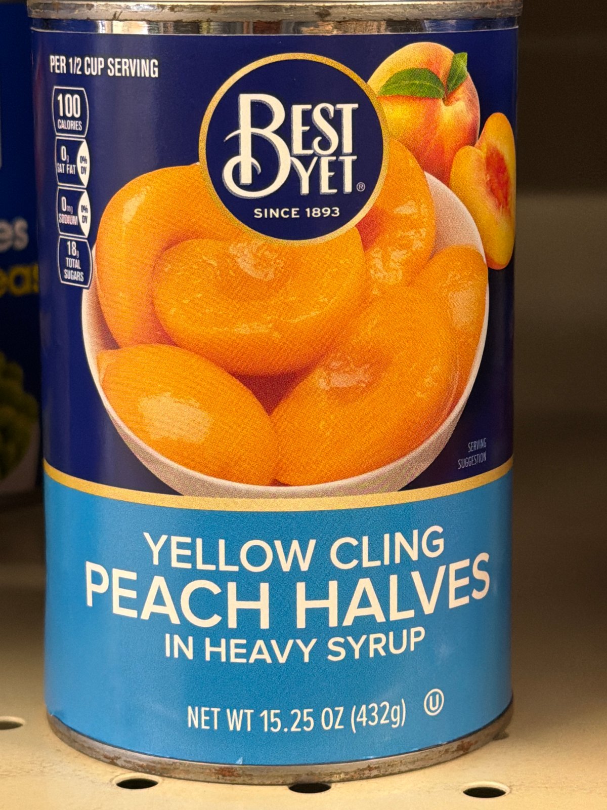 BEST YET PEACH HALVES 15.25oz