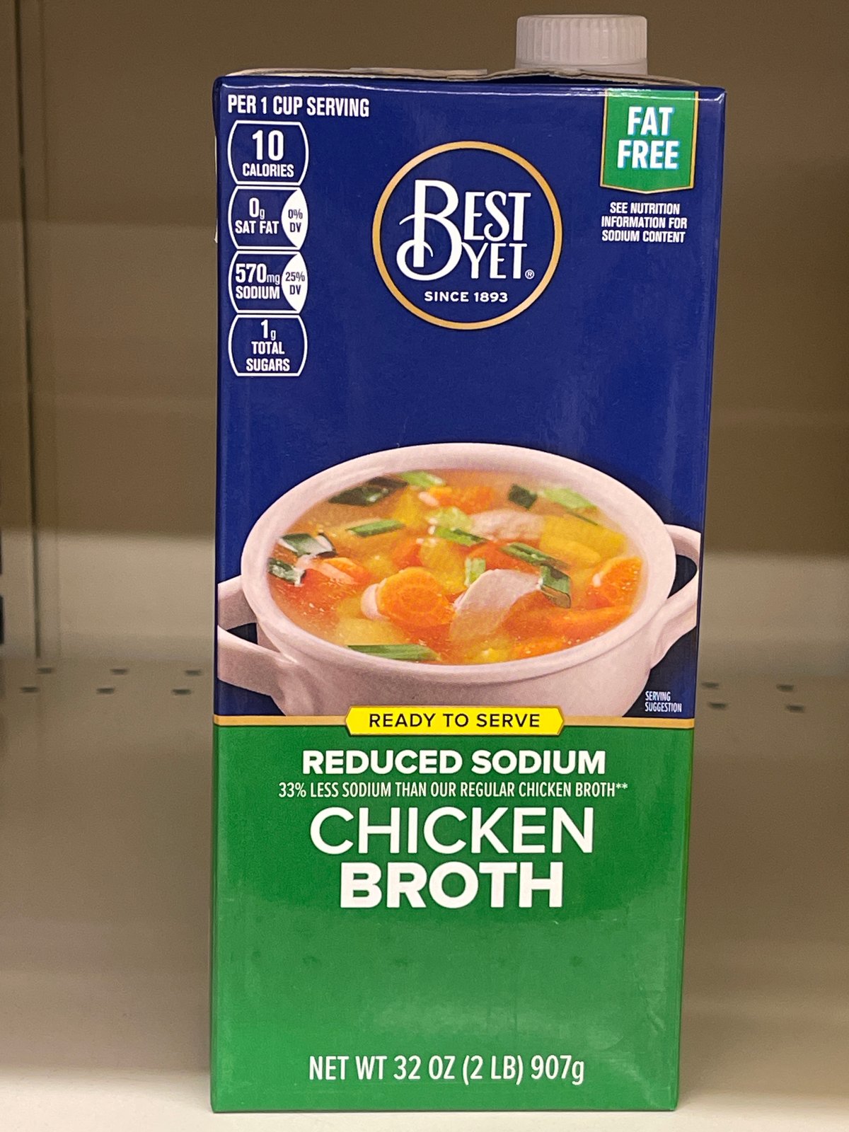 Best yet reduced sodium chkn broth 32oz