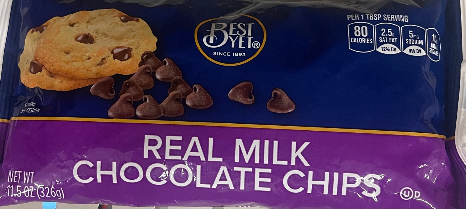 BY real milk chocolate chips