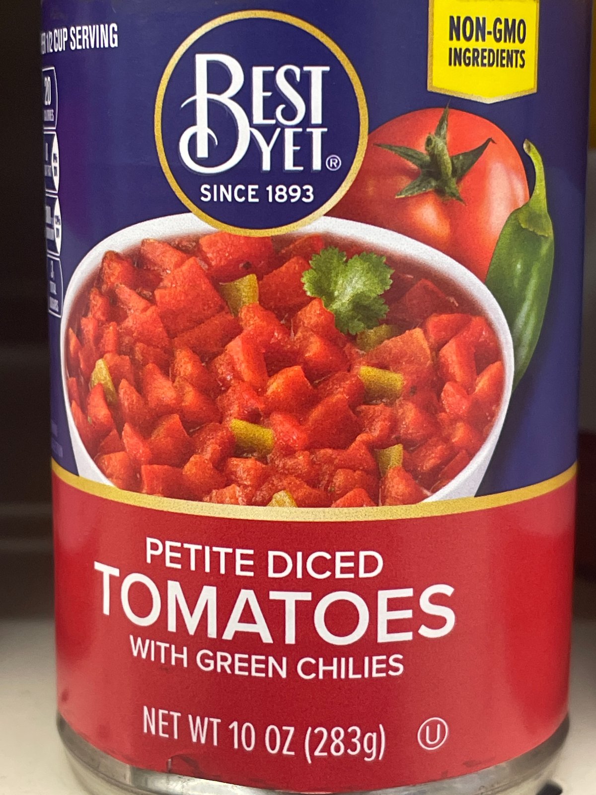 Best yet petite diced tomatoes w/grn chili 10 oz