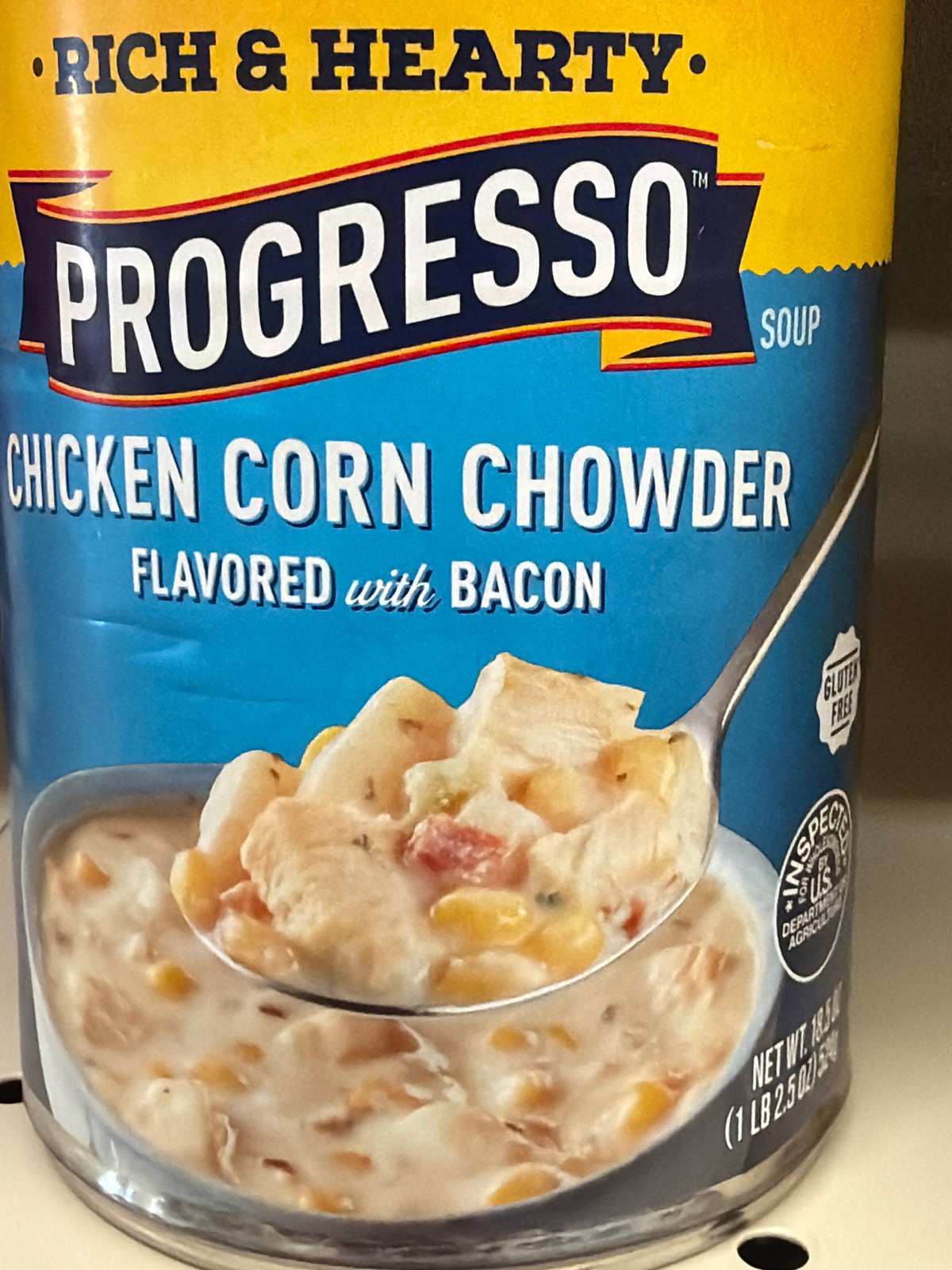 chicken corn chowder flavored with bacon