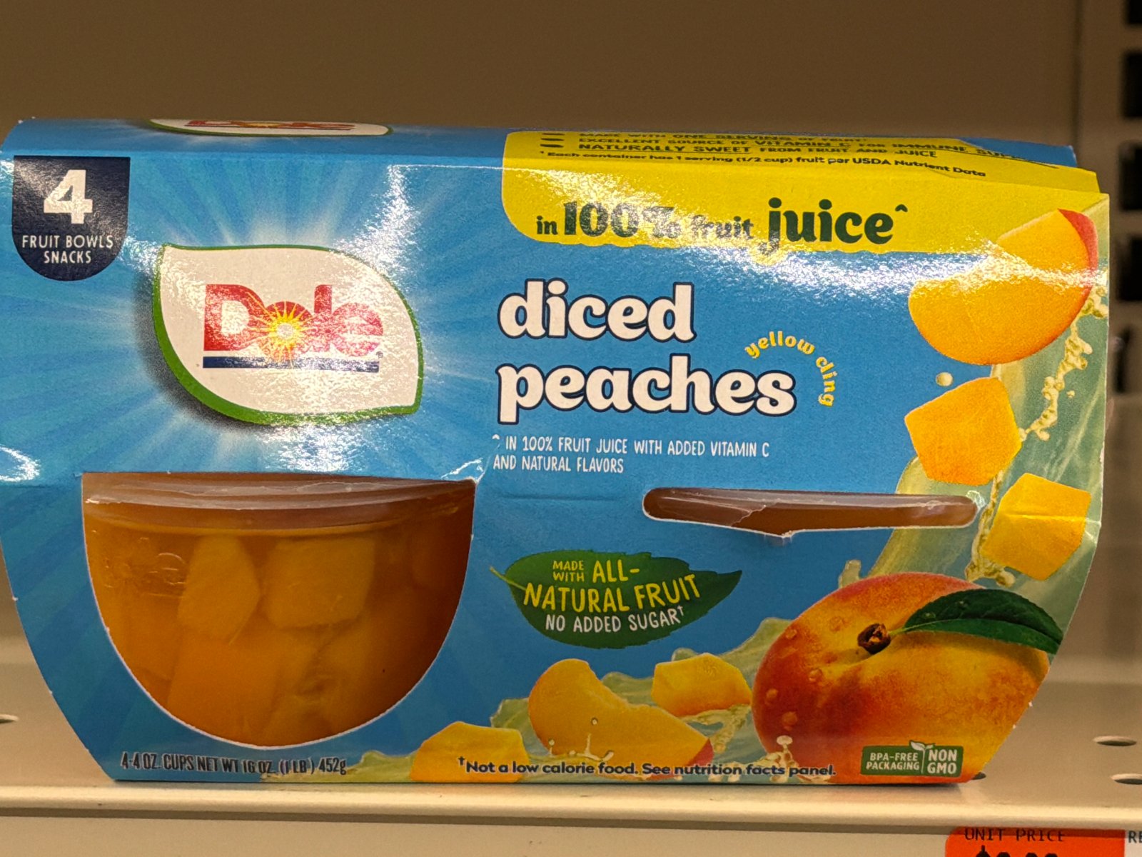dole diced peaches