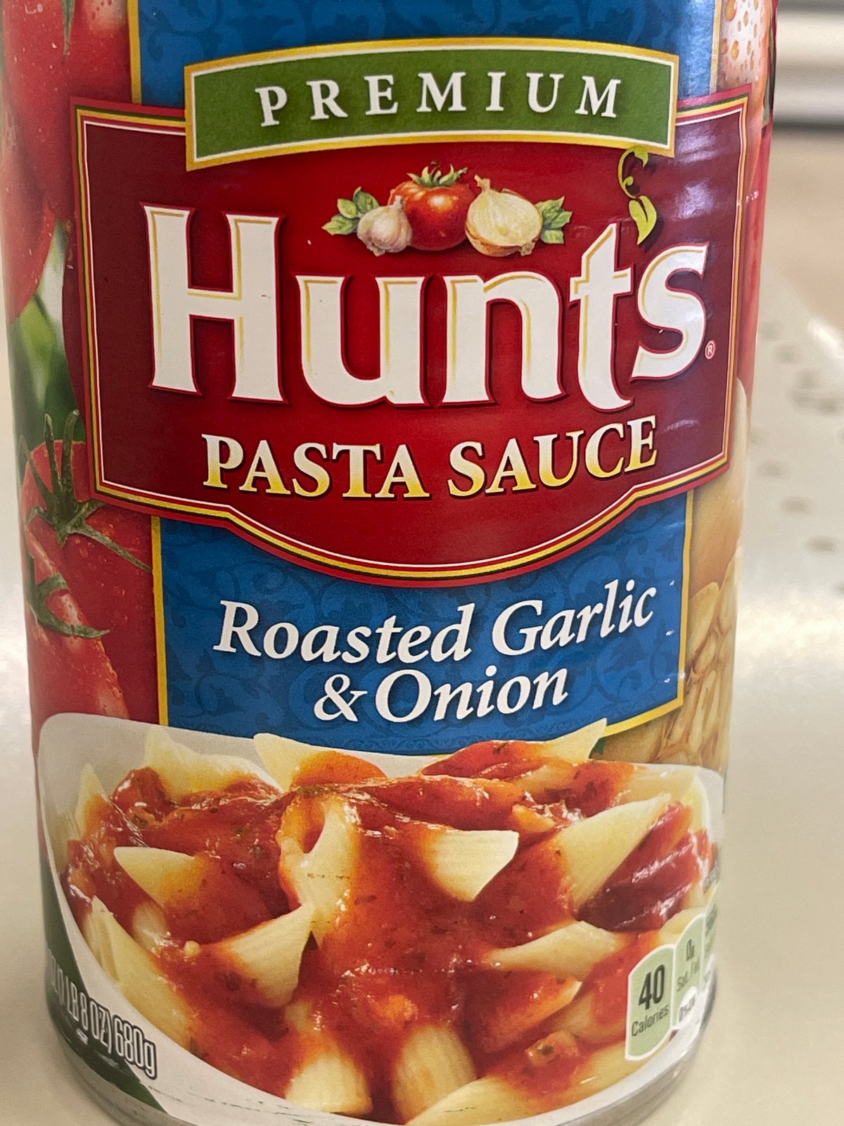 Hunts pasta sauce roasted garlic and onion