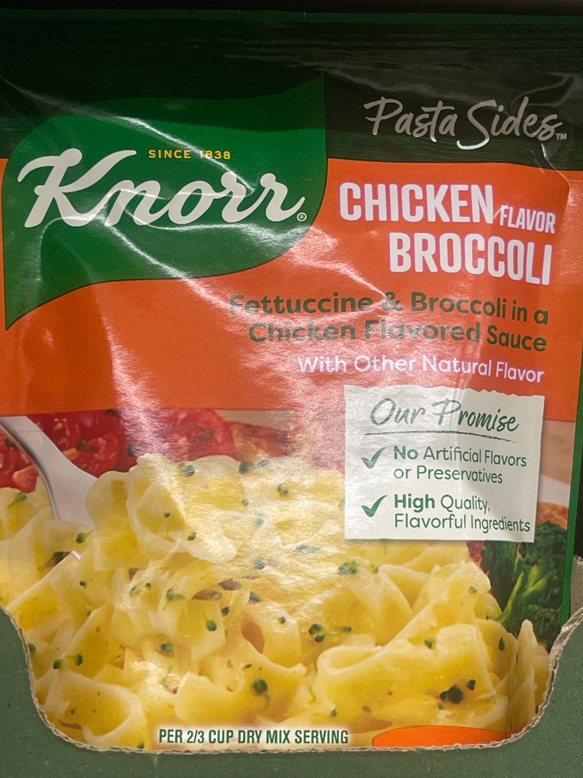 Knorr chicken flavor broccoli pasta