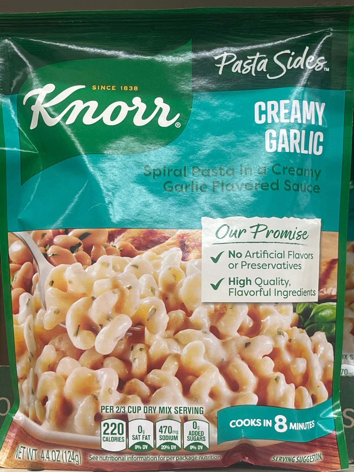 Knorr creamy garlic pasta