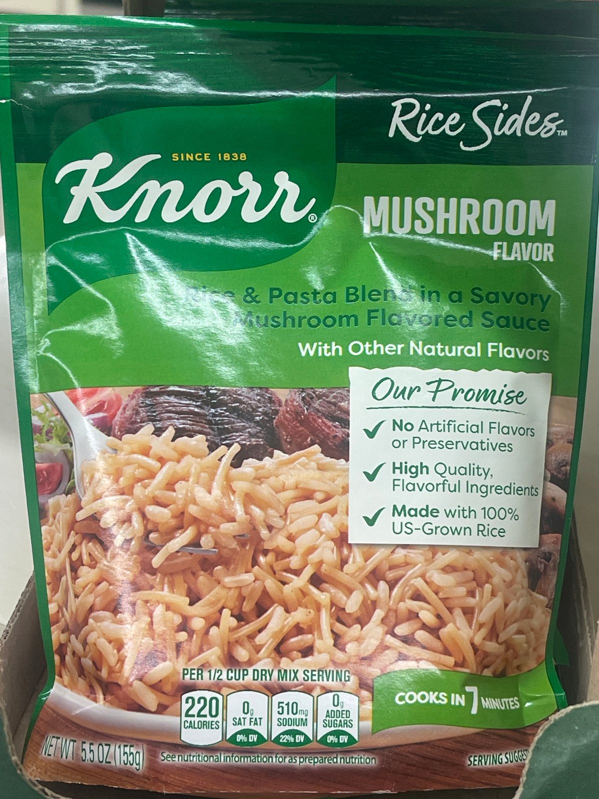 Knorr mushroom flavor rice
