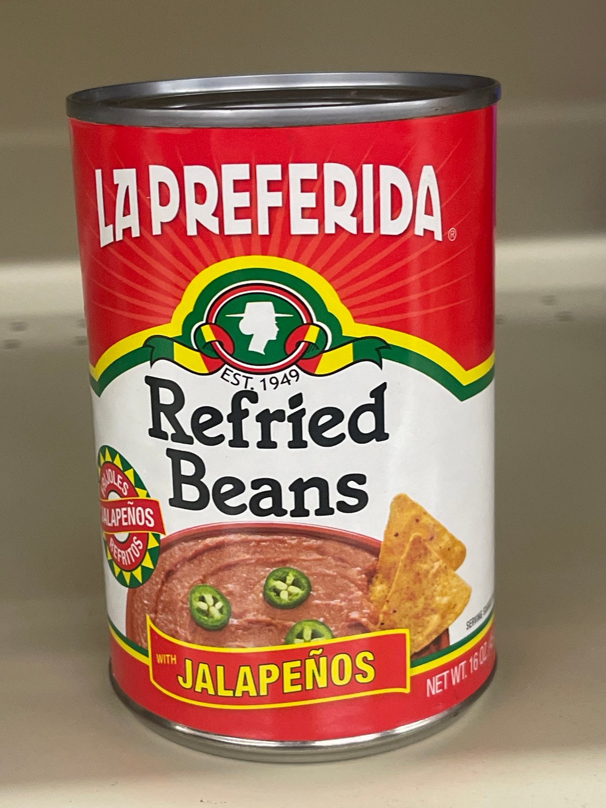La preferida refried beans jalapenos