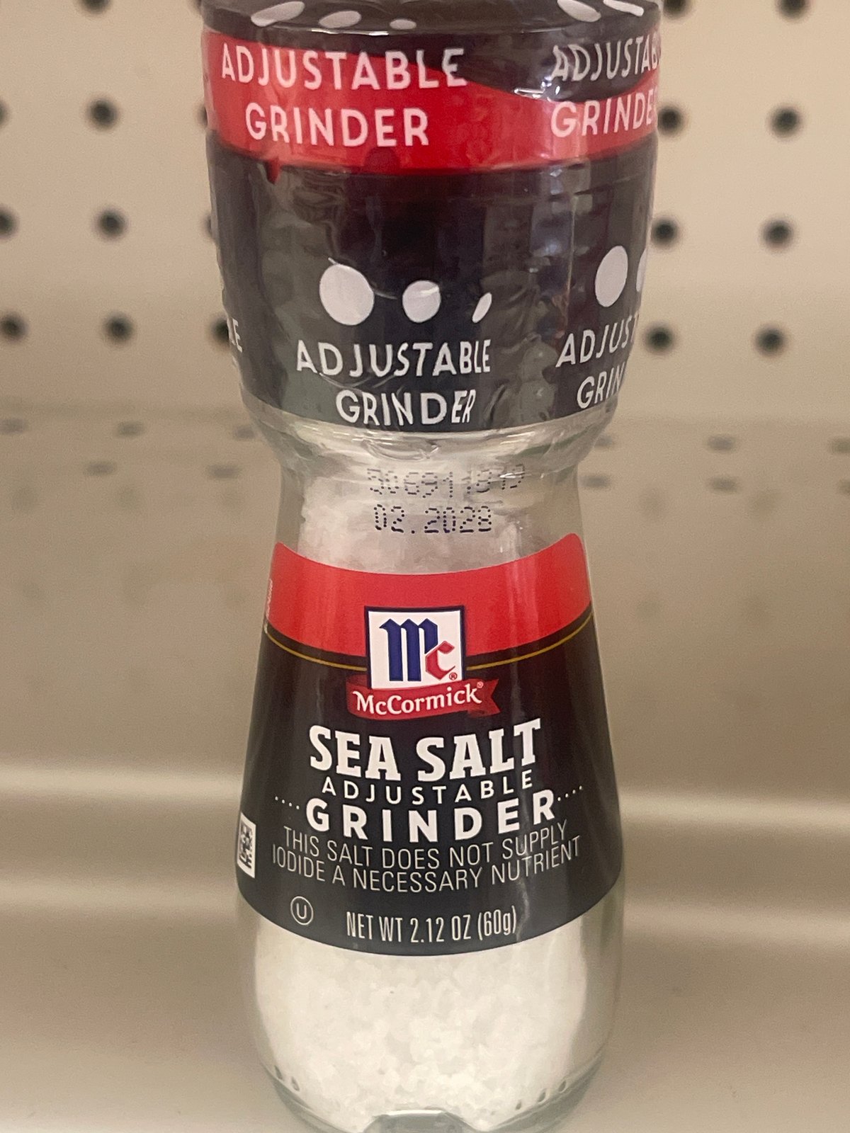 McCormick sea salt adjustable grinder