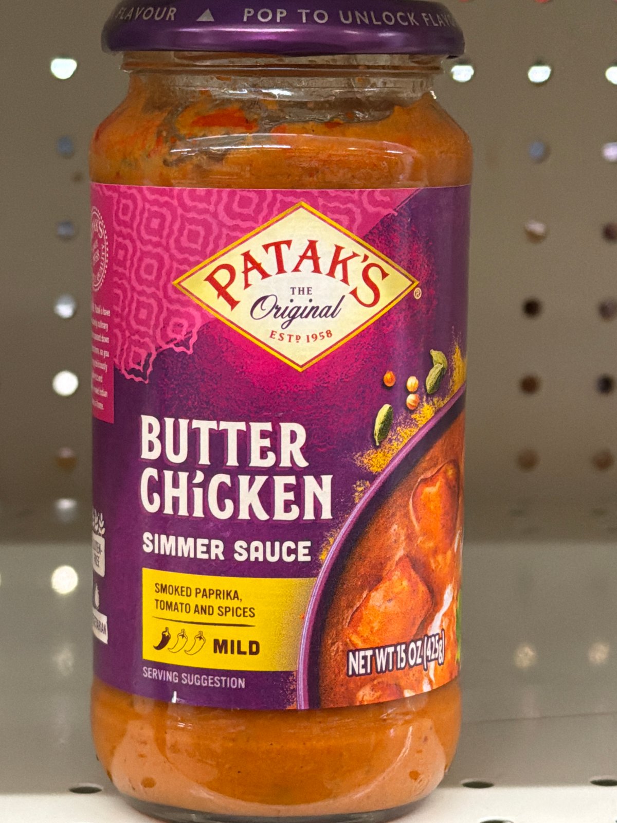 PATAKS BUTTER CHICKEN SIMMER SAUCE MILD
