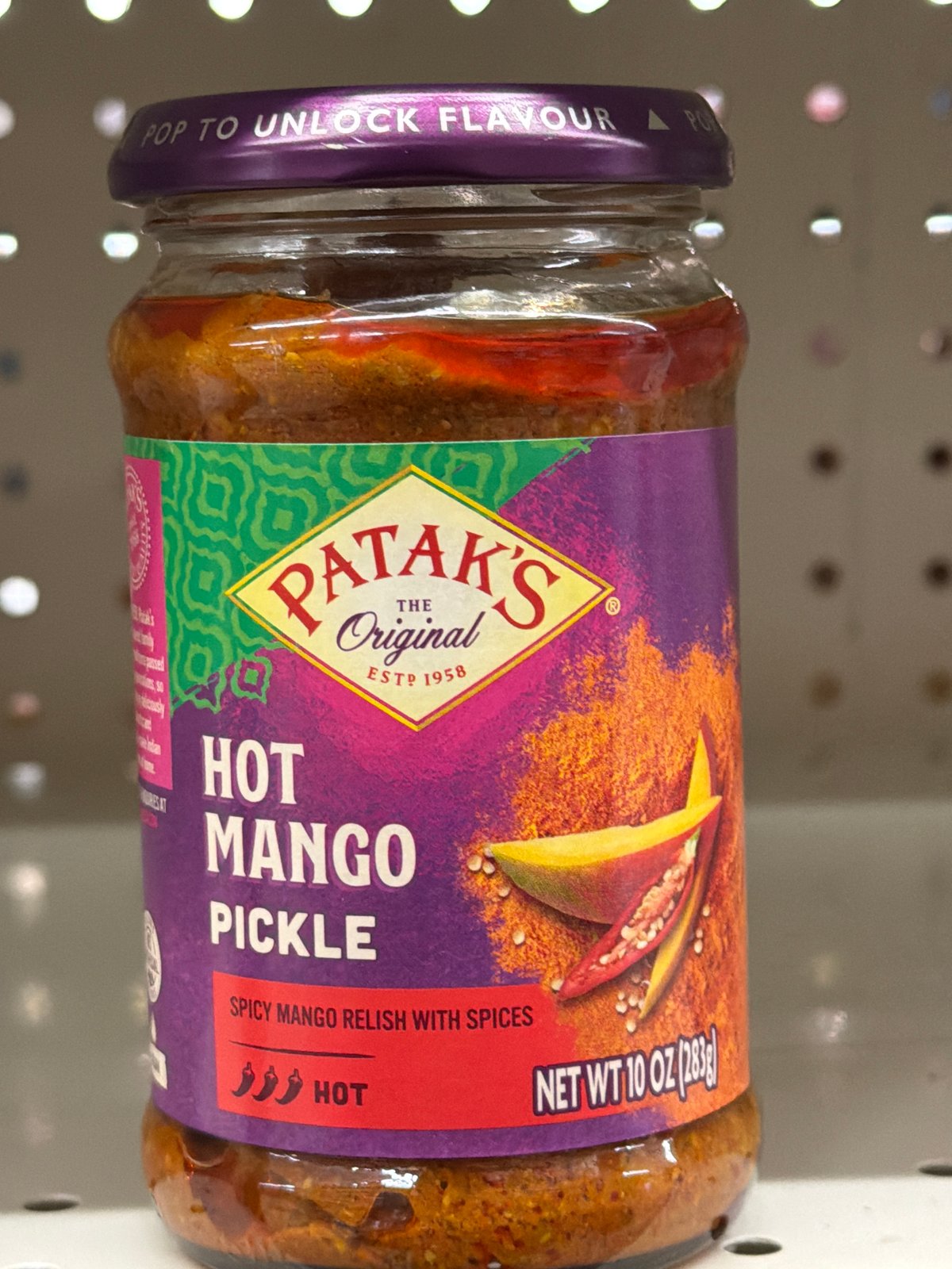 PATAKS HOT MANGO PICKLE 10oz