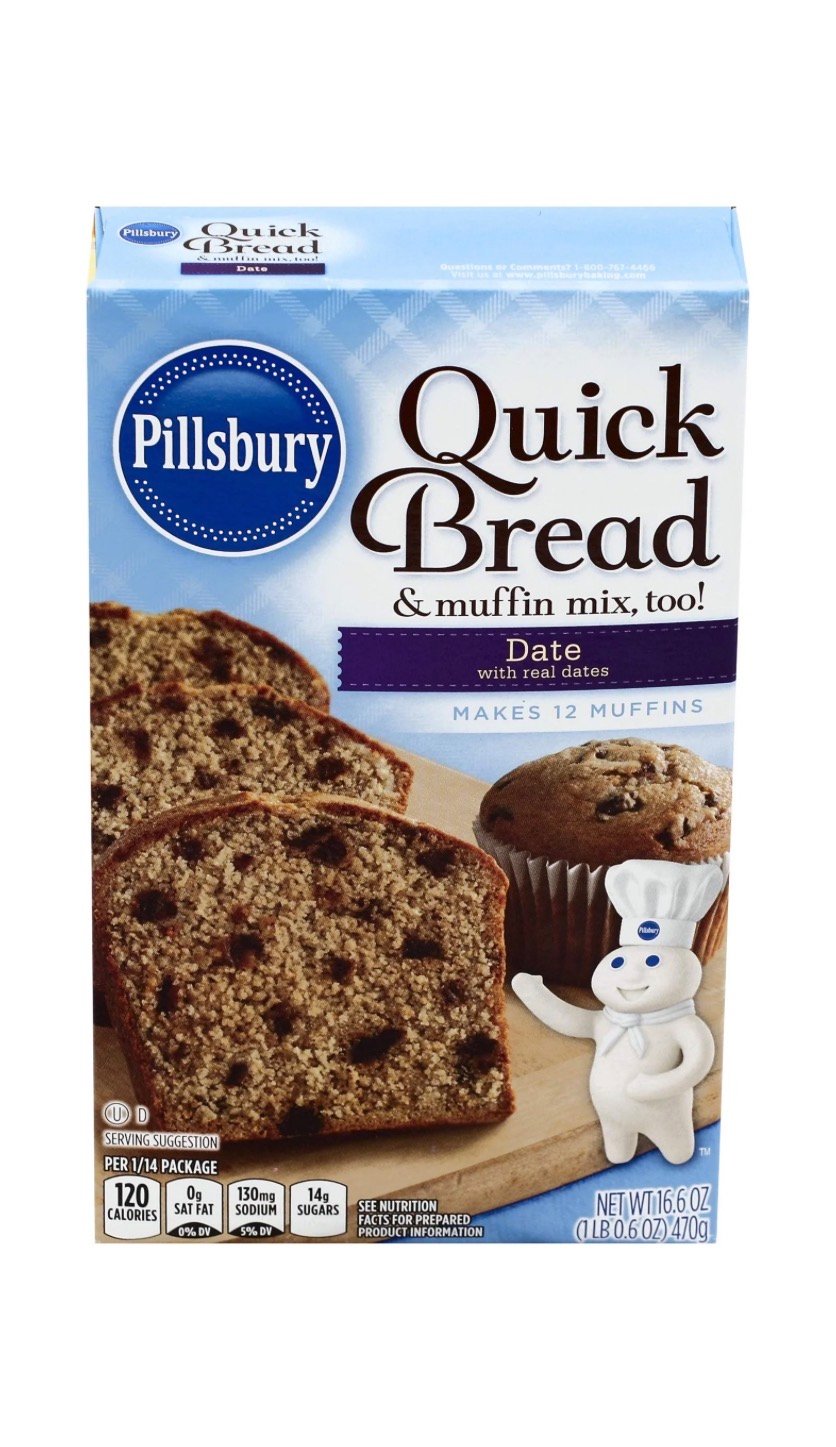 Pillsbury Date Quick Bread And Muffin Mix, 16.6-Ounce