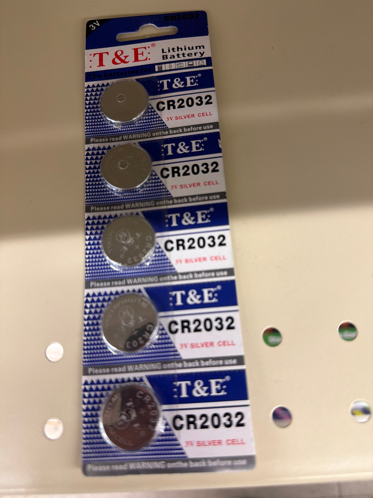 T AND E LITHIUM BATTERY 3V SILVER CELL