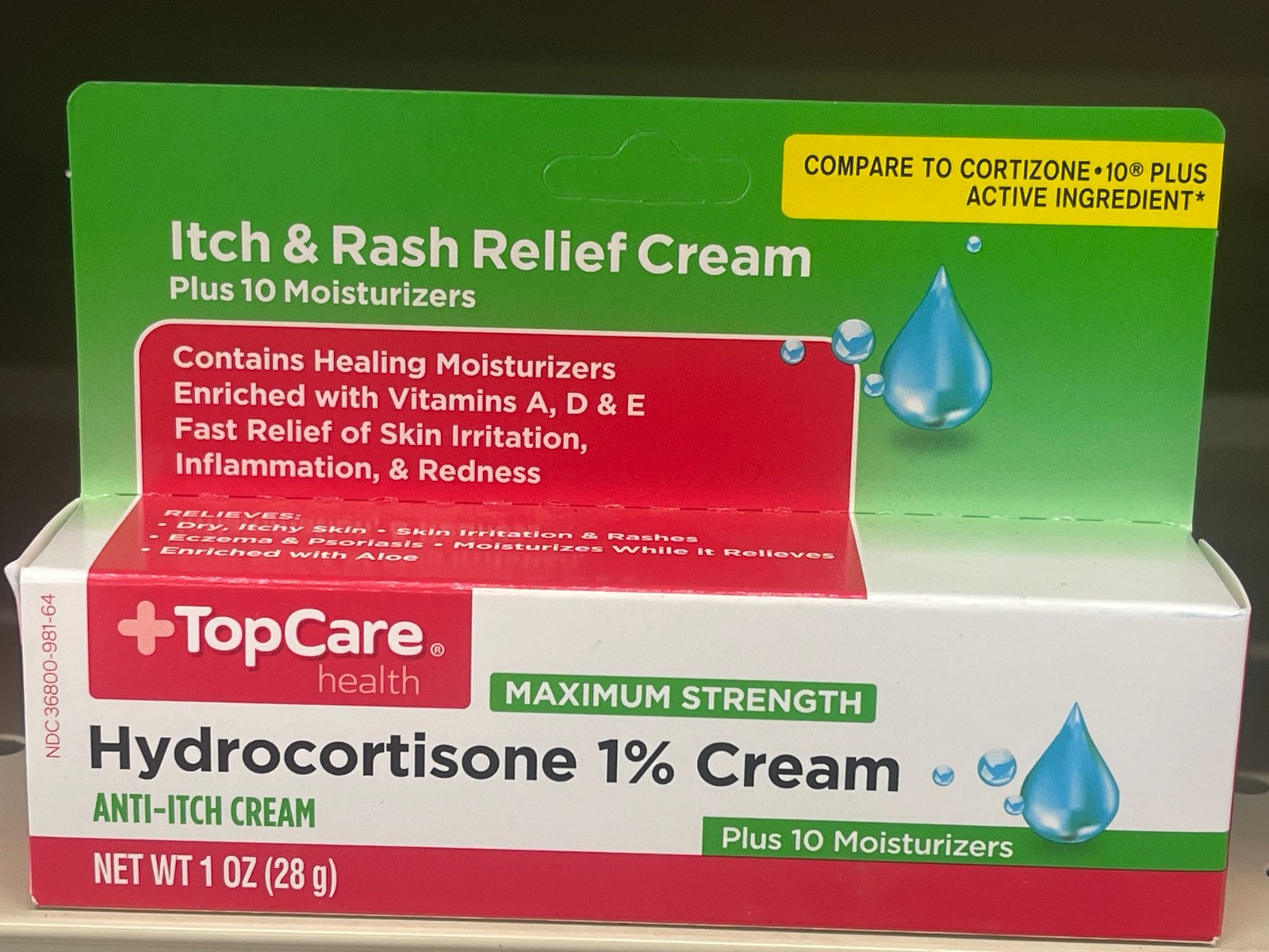 Topcare health itch&rash relief cream